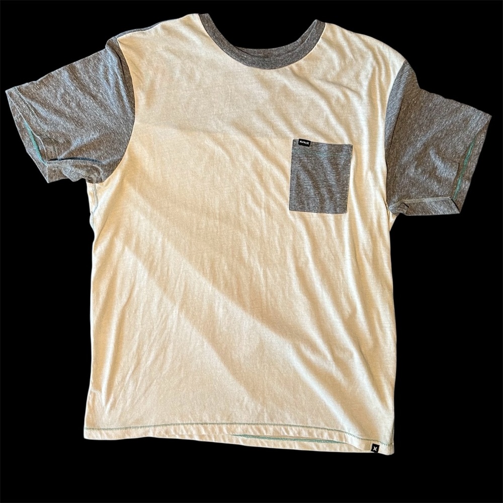 Men’s Hurley Cream and Gray (Super Soft!) Short Sleeve Tee